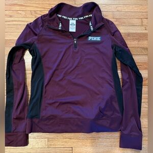Medium Burgundy PINK Quarter-Zip Pullover